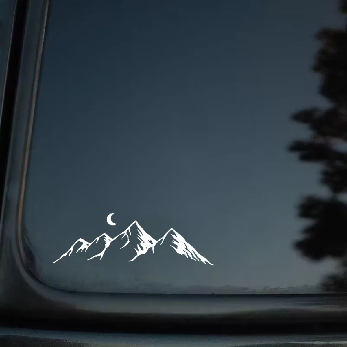 Mountains, Rivers and Bright Moons Personalized Car Stickers, Natural Scenery Car Window Decals, Car Rearview Mirror Decoration