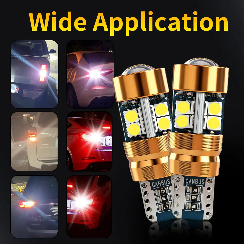 2/6/10PCS LED Signal Light Bulb Package 3030 12V 24V DC Orange Amber 158 175 Position 2821 Parking 2827 2525 T10 Car Truck Bulbs