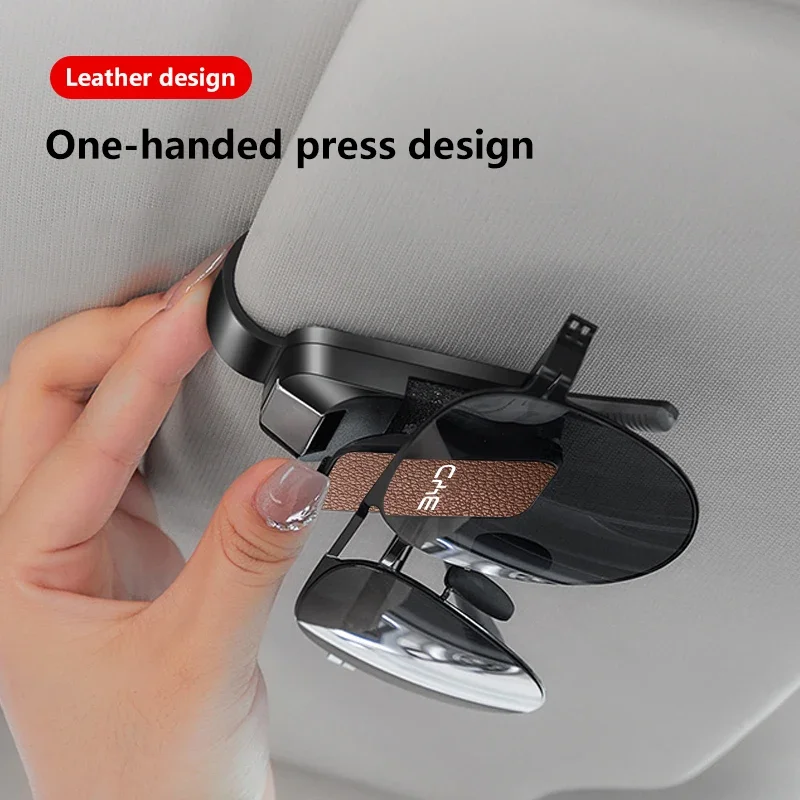 Car Sun Visor Glasses Holder Storage Case for BYD ATTO 3 Dolphin Seal Tang Song Yuan Sunglasses Clip Interior Accessories