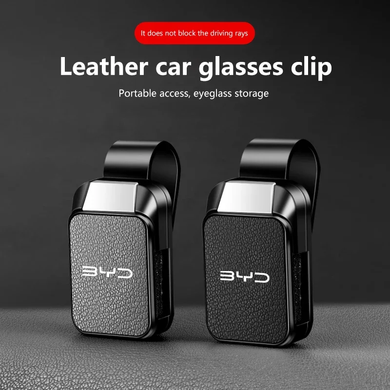 Car Sun Visor Glasses Holder Storage Case for BYD ATTO 3 Dolphin Seal Tang Song Yuan Sunglasses Clip Interior Accessories