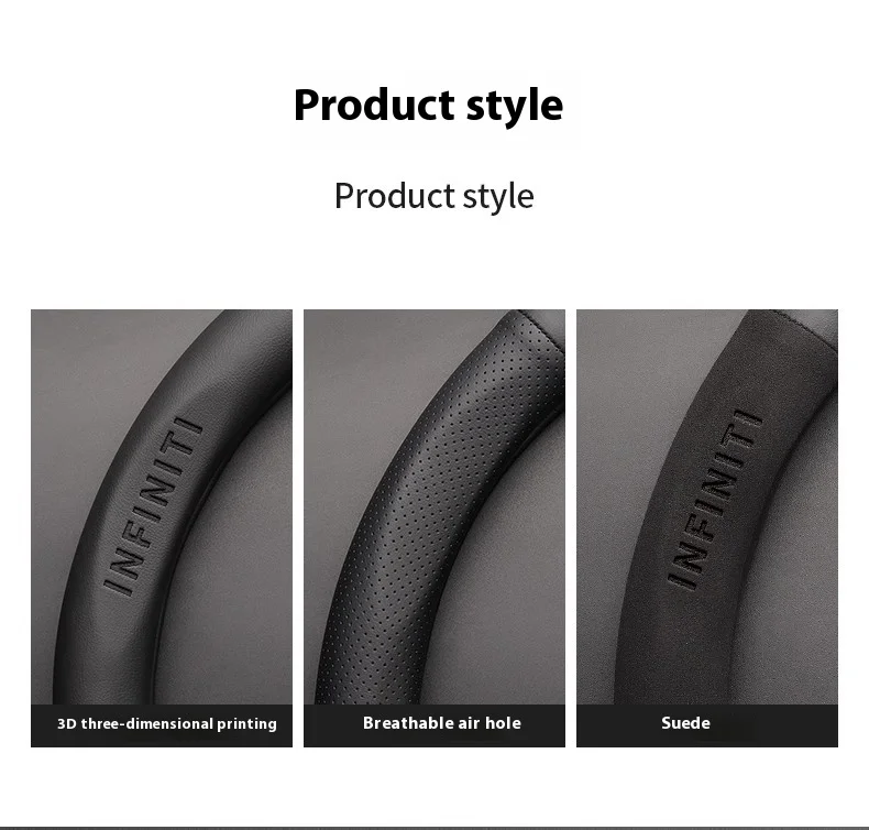 Infiniti Q50 Q60S Q70 QX30 QX50 QX55 QX56 QX60 QX70 QX8 JX35 EX25 FX35 G37 M35 ESQ Car Carbon Fiber Leather Steering Wheel Cover