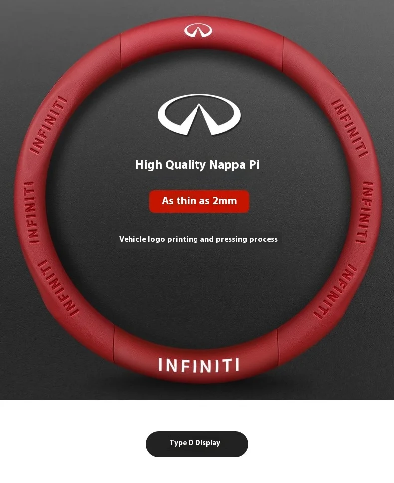 Infiniti Q50 Q60S Q70 QX30 QX50 QX55 QX56 QX60 QX70 QX8 JX35 EX25 FX35 G37 M35 ESQ Car Carbon Fiber Leather Steering Wheel Cover