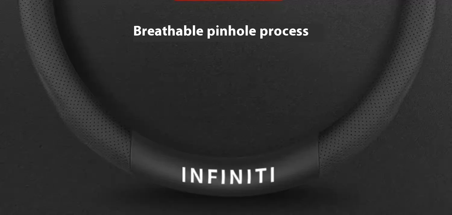 Infiniti Q50 Q60S Q70 QX30 QX50 QX55 QX56 QX60 QX70 QX8 JX35 EX25 FX35 G37 M35 ESQ Car Carbon Fiber Leather Steering Wheel Cover