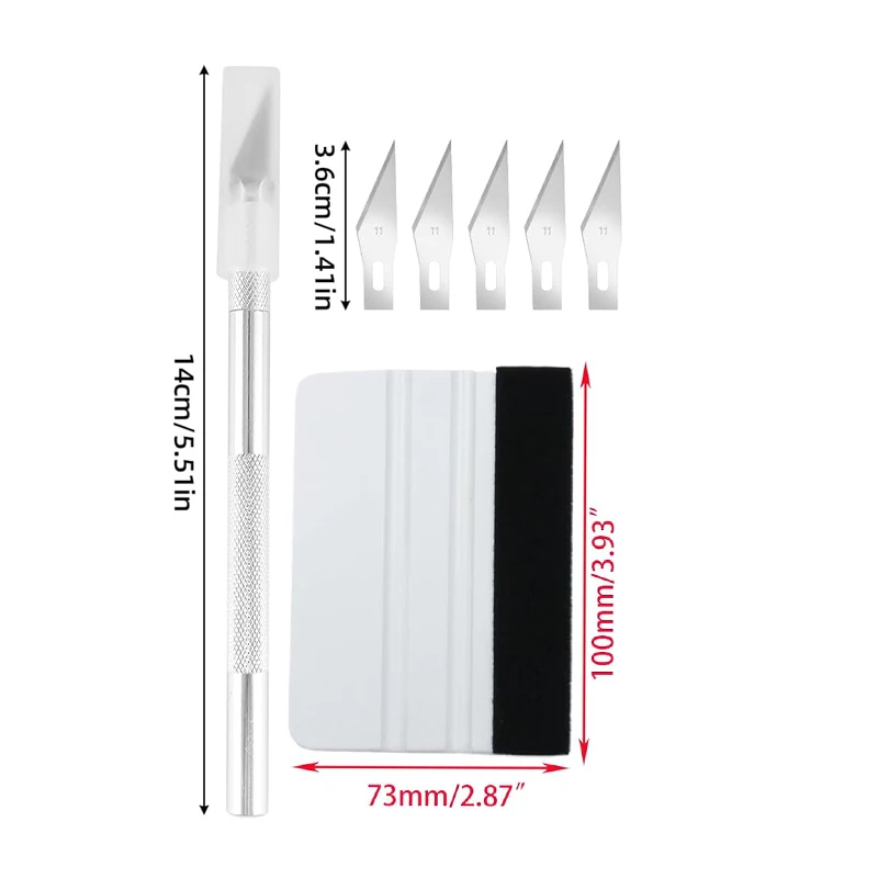 8Pcs Complete Car Window Tinting Tool Set Vinyl Scraper Cutter Squeegee for Auto Film Decals Wallpaper Installation Tools