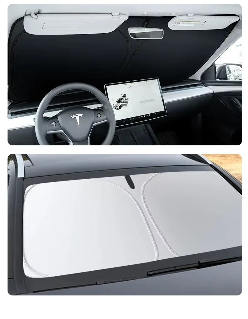 For Tesla Model Y YL 3 Highland Juniper 2017-2025 2026 Car Sun Shade Front Window Shade Visor Glass Roof Skylight UV Protection