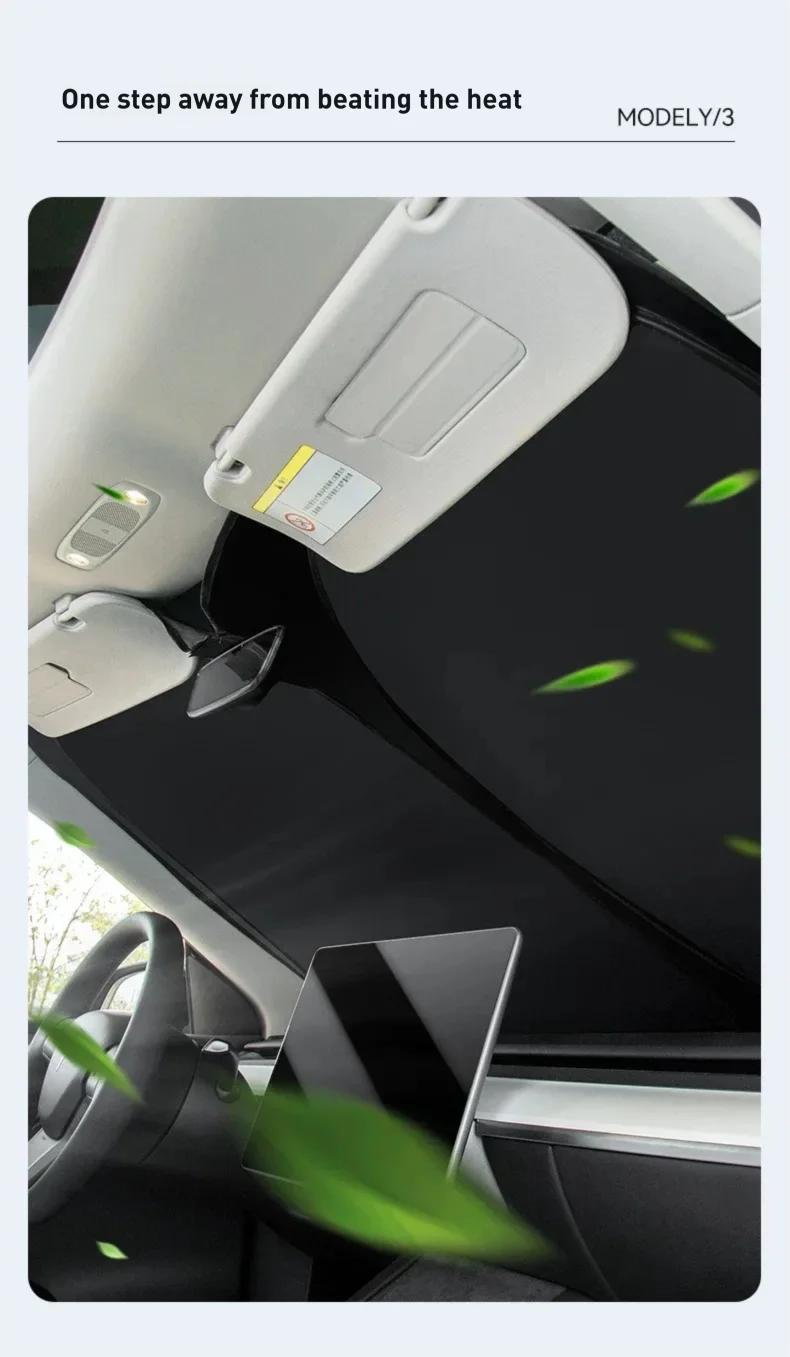 For Tesla Model Y YL 3 Highland Juniper 2017-2025 2026 Car Sun Shade Front Window Shade Visor Glass Roof Skylight UV Protection