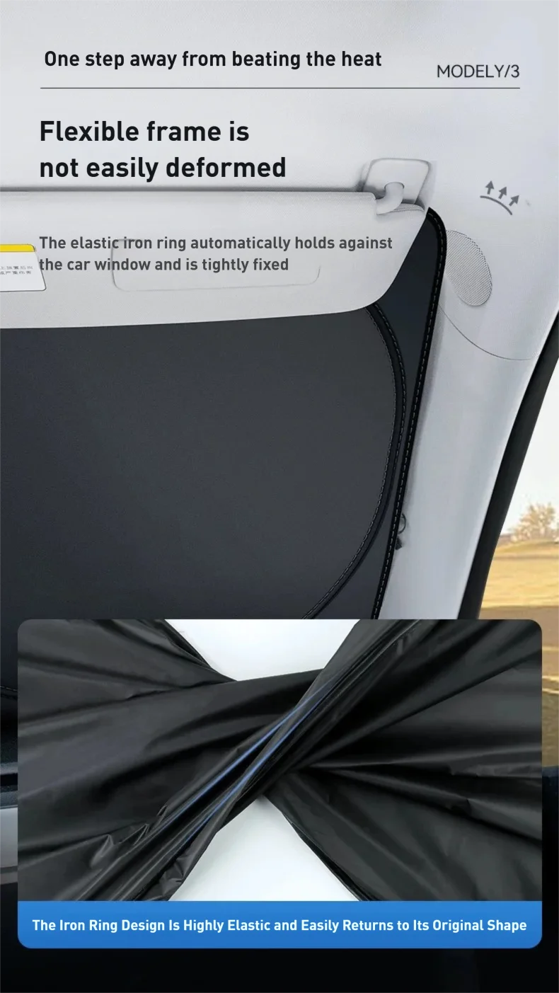 For Tesla Model Y YL 3 Highland Juniper 2017-2025 2026 Car Sun Shade Front Window Shade Visor Glass Roof Skylight UV Protection