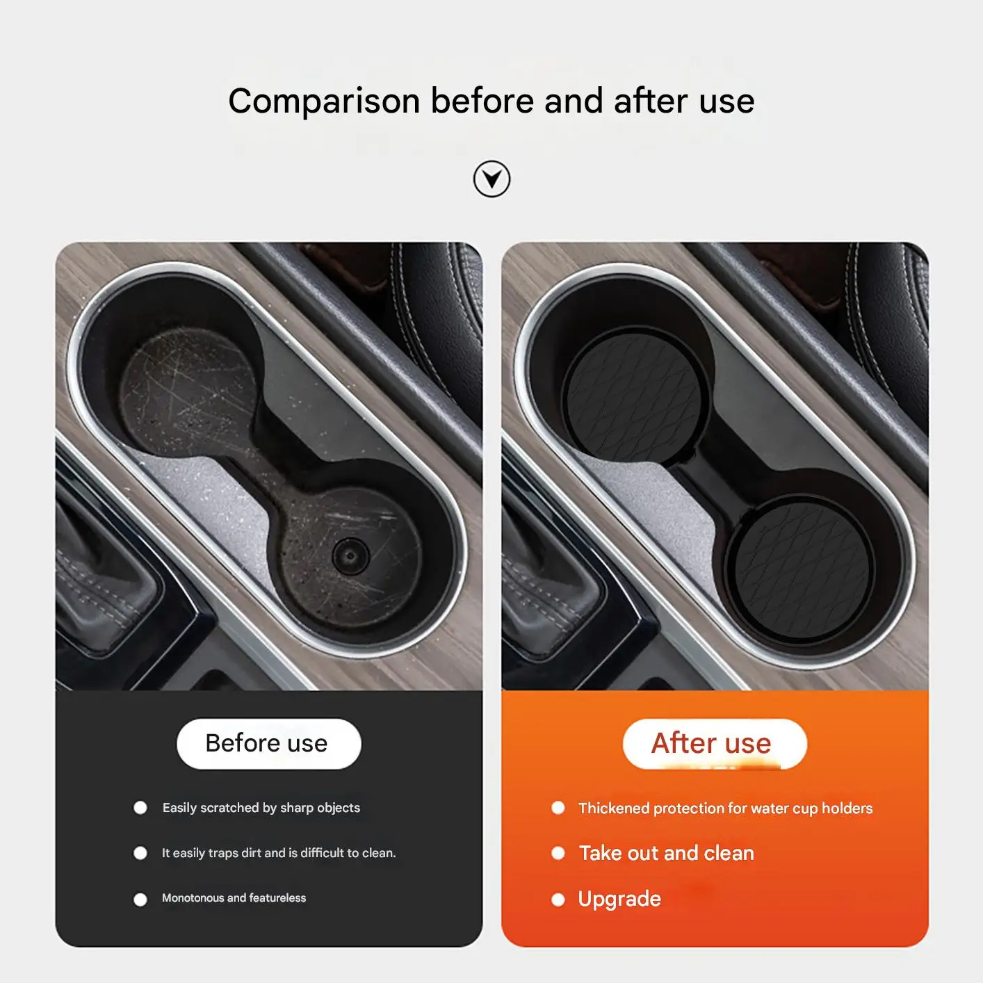 Car Silicone Cup Holder, Universal Round Car Interior Storage Compartment Anti-Slip Mat