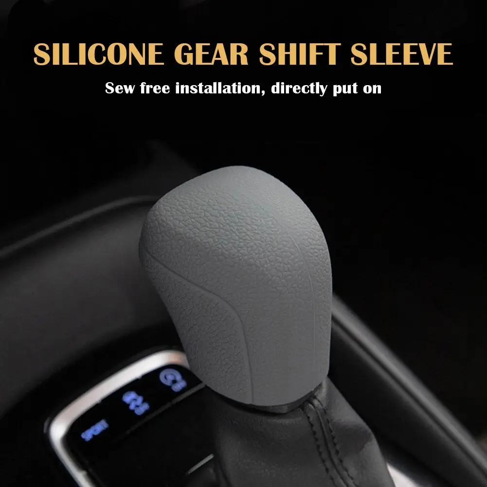 Silicone Automatic Car Gear Shift Knob Cover Antislip Shifter Knob Univeral Fit Shifter Handle For Toyota C-HR For Camry Corolla