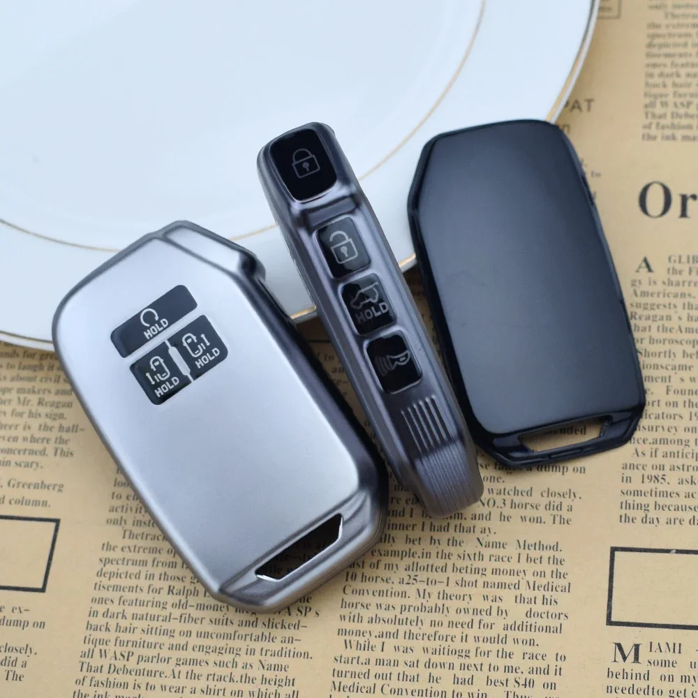 7 Buttons Soft TPU Gunmetal Key Fob Case Shell Cover For Kia Sportage Carnival Sedona K5 K3 K4 Auto Key Holder Bag Accessories
