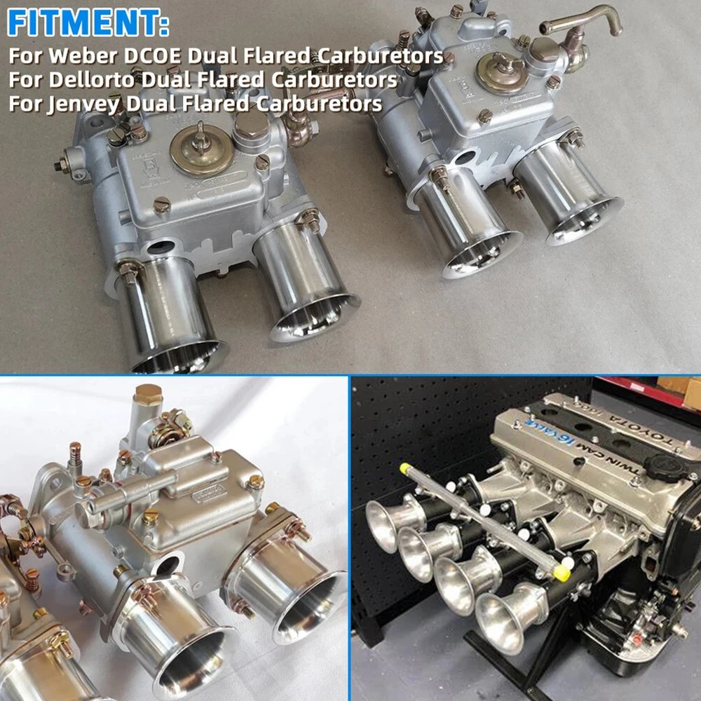 2PCS Foam Carb Sock Air Filters Double Trumpet For Weber DCOE Dellorto Jenvey Carburetor High Flow Intake Filter