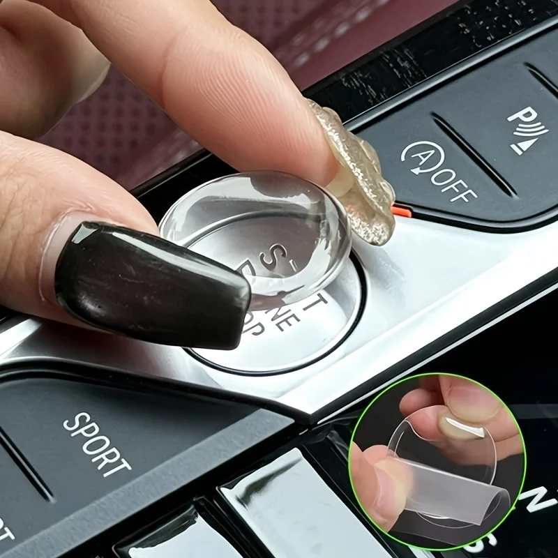 Crystal Transparent Protective Sticker for Car Ignition Switch Button, Suitable for Start/Stop Button Protection Sticker