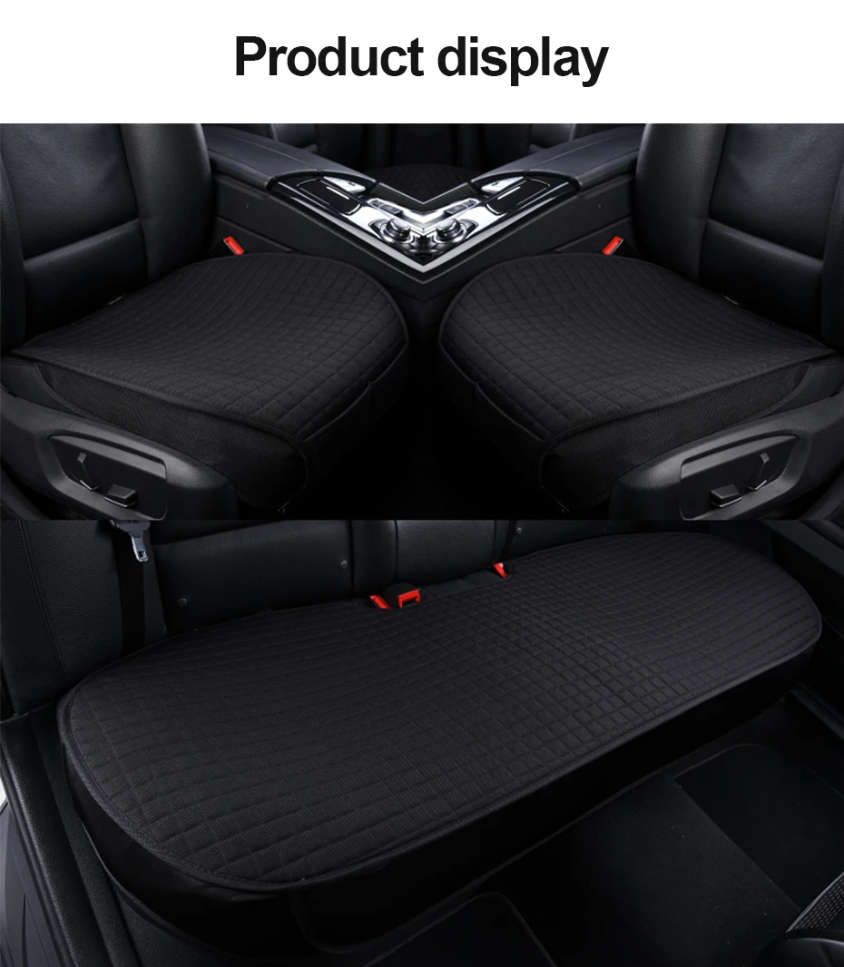 BLALION Summer Cool Flax Car Seat Cover Breathable Fabric Car Front/Rear Seat Cushion Chair Pad Mats for Car Accessories