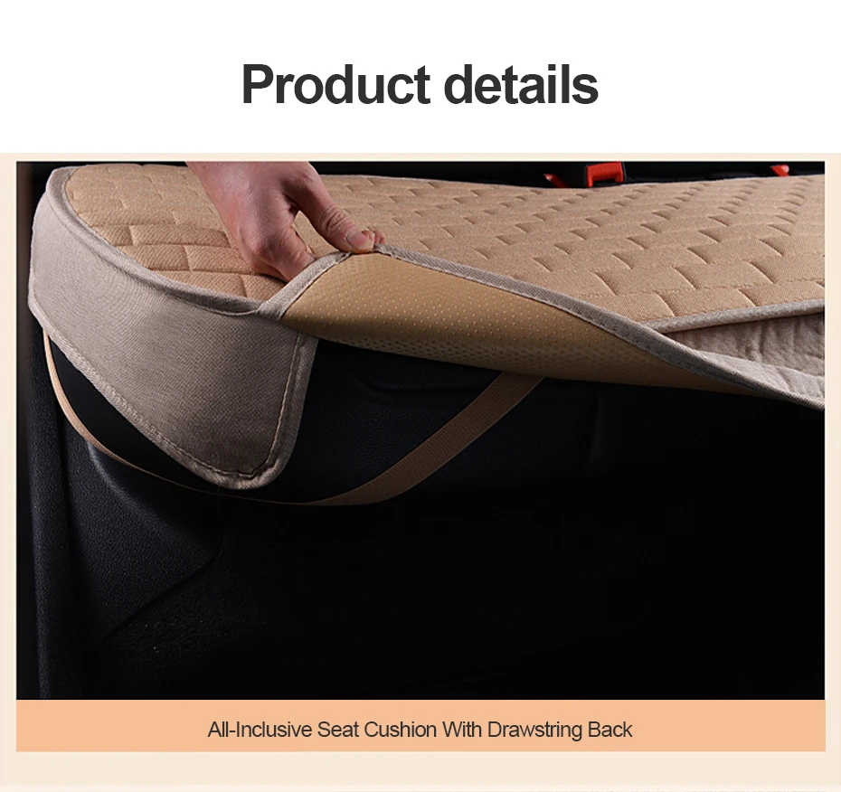 BLALION Summer Cool Flax Car Seat Cover Breathable Fabric Car Front/Rear Seat Cushion Chair Pad Mats for Car Accessories