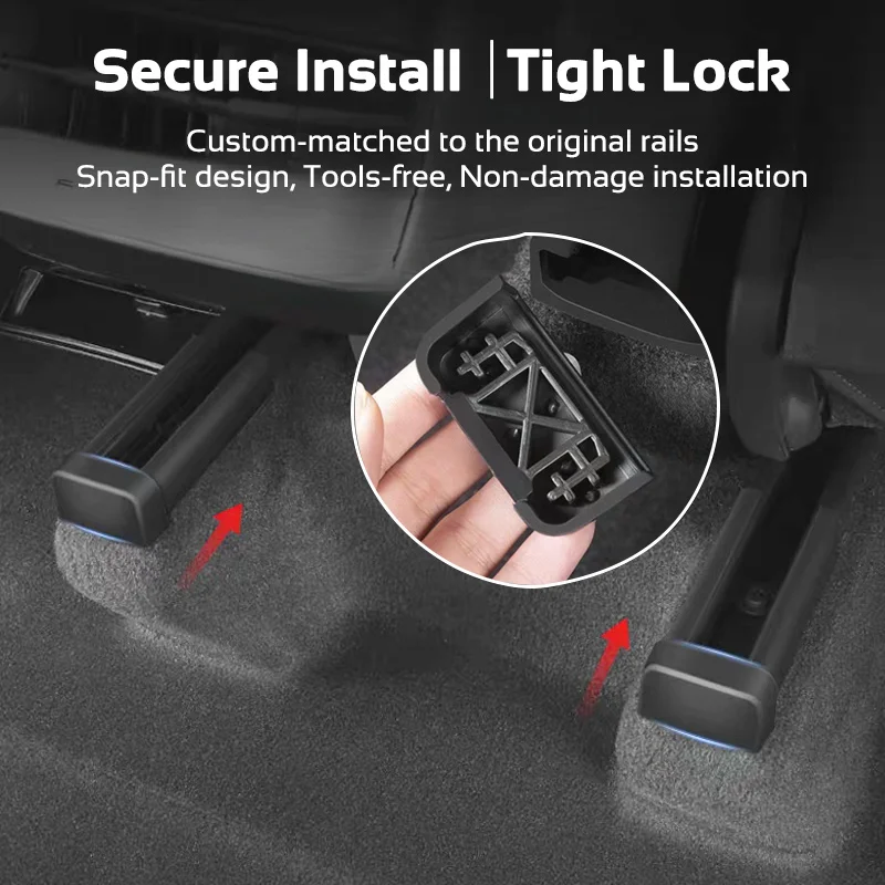 4pcs Seat Rail Protective Cover for Tesla Model 3 Y YL 2024-2026 Rail Slide End Protector Anti-kick Plug Trim Car Accessories
