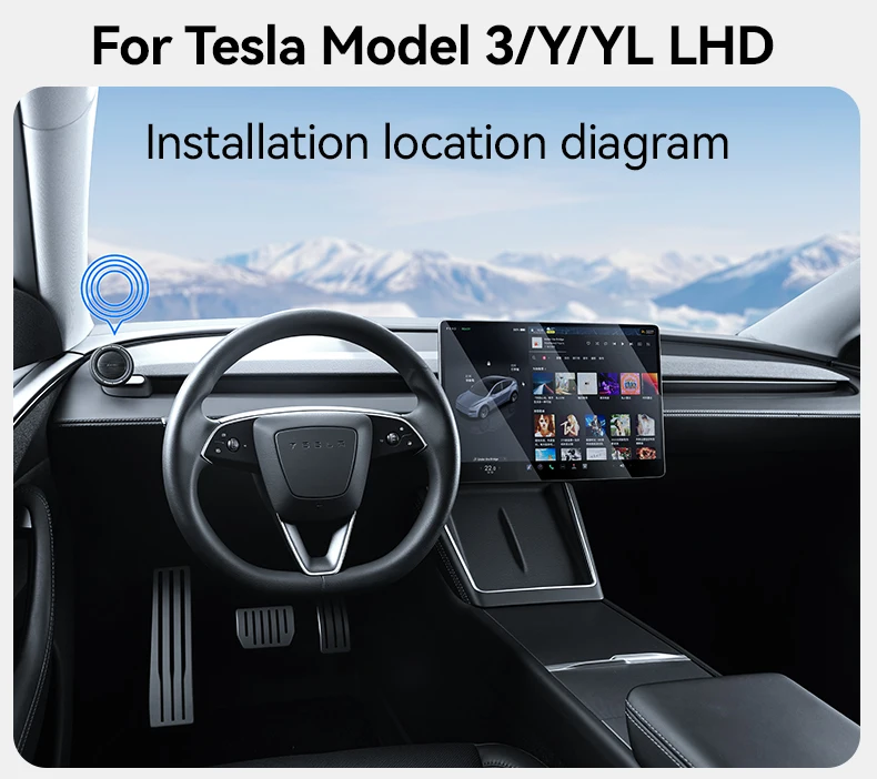 YZ Magnetic Silicone Phone Holder Fit Tesla Model YL Y 3 Juniper Highland Anti-Shake Strong Magnet for iphone 17 16 15 Car Mount