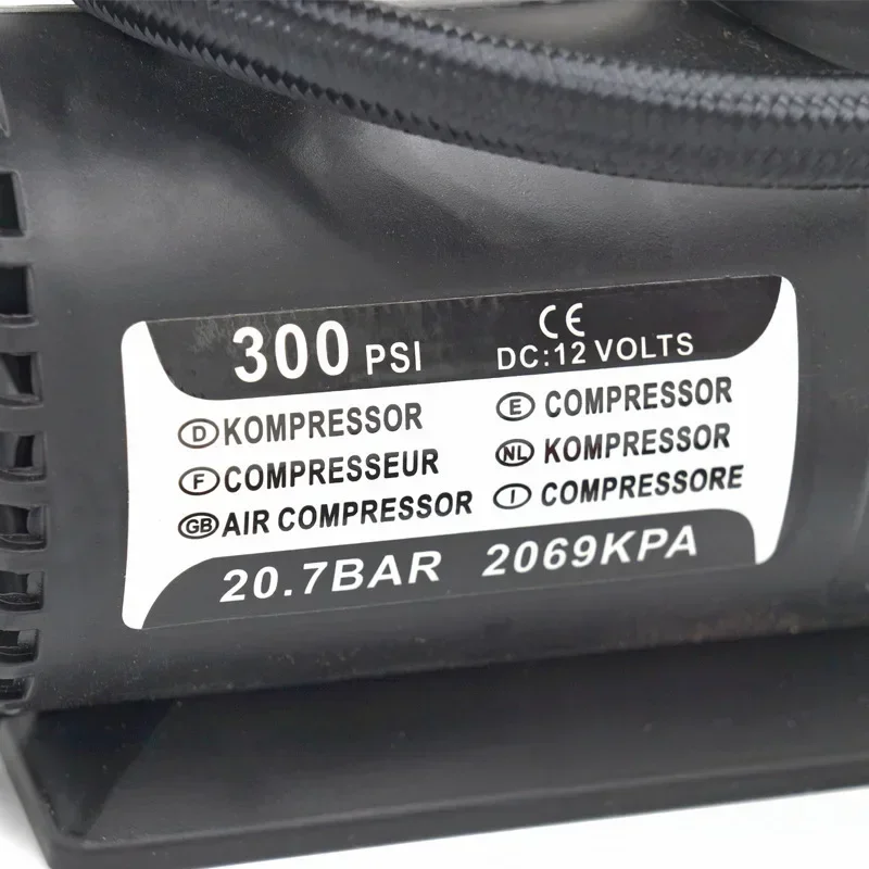 Mini 300PSI 12V DC Car Tire Inflator Air Compressor Cigarette Lighter Fast Inflation Vehicle Accessory