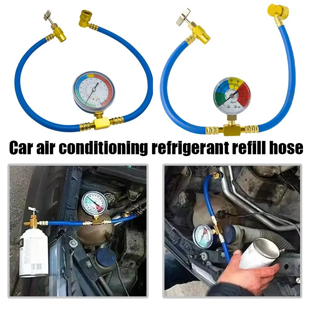 R134A Recharge Measuring Hose Can Tap Gauge Refrigerant Charging Pipe Adapter Air conditioning Car accessories