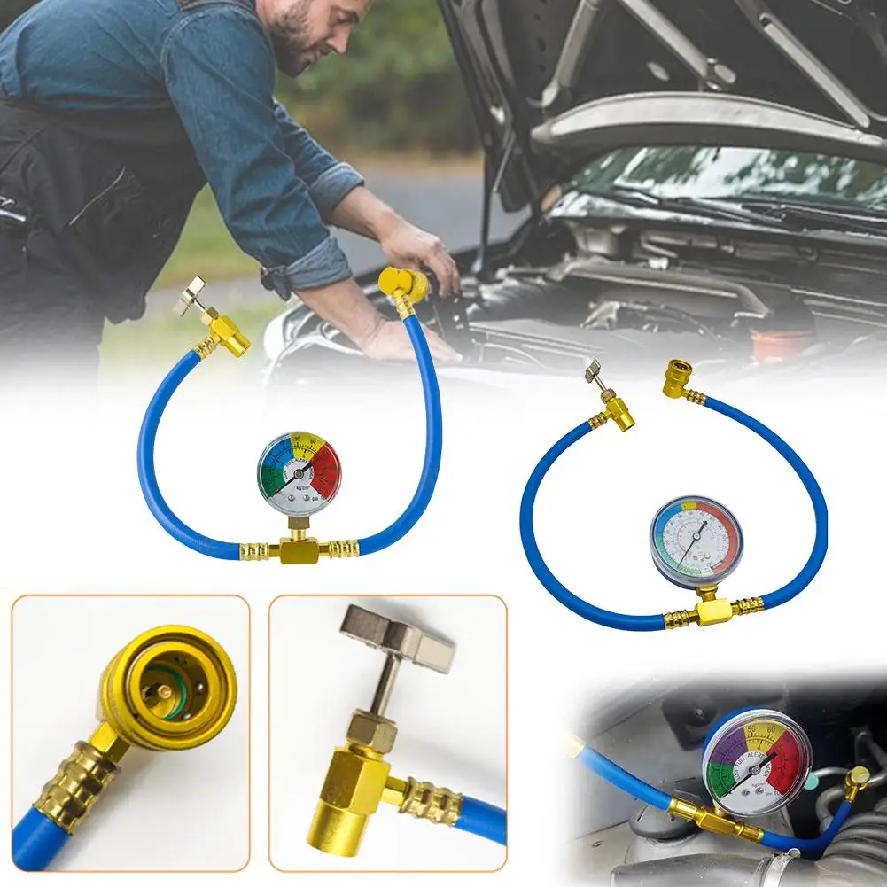R134A Recharge Measuring Hose Can Tap Gauge Refrigerant Charging Pipe Adapter Air conditioning Car accessories