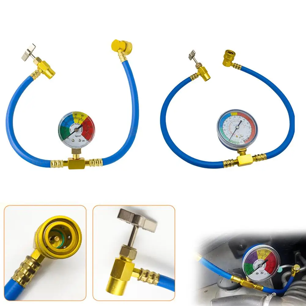 R134A Recharge Measuring Hose Can Tap Gauge Refrigerant Charging Pipe Adapter Air conditioning Car accessories