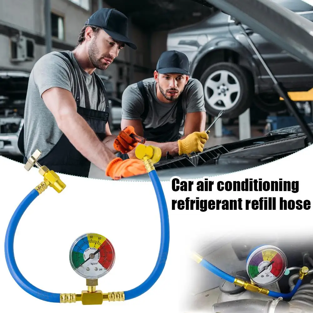 R134A Recharge Measuring Hose Can Tap Gauge Refrigerant Charging Pipe Adapter Air conditioning Car accessories
