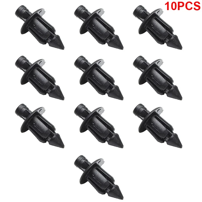 10/20/30PCS 6mm Black Motorcycle Fairing Rivet Clip Fastener For Honda Suzuki Kawasaki Body Panel Trim Parts