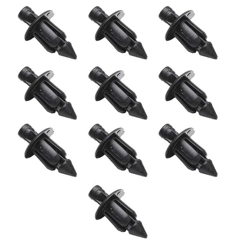 10/20/30PCS 6mm Black Motorcycle Fairing Rivet Clip Fastener For Honda Suzuki Kawasaki Body Panel Trim Parts