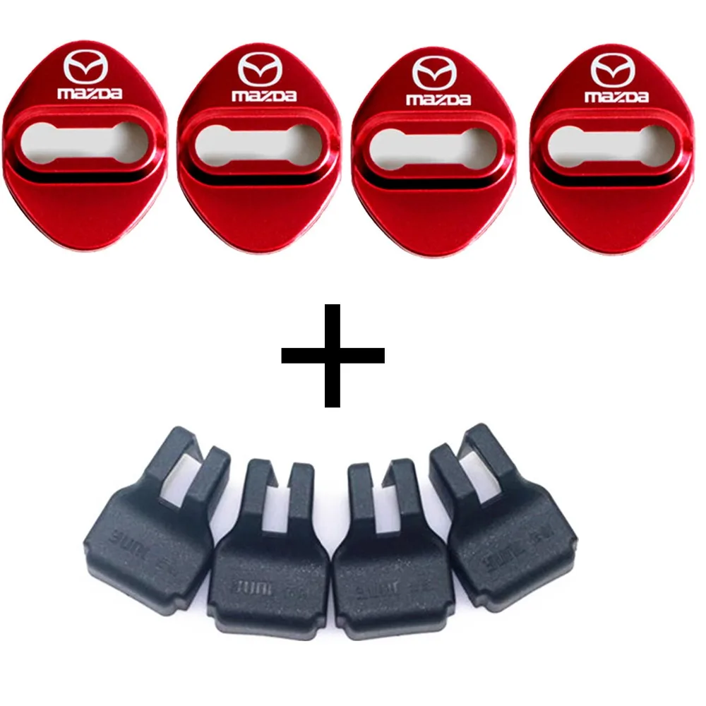 Interior Trim Strips Car Door Lock Cover Case Anti-Rust Silent Shock Buffer Door Latch Protector Interior Styling For Mazda 3 6