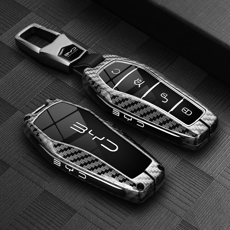 Key Case Cover for BYD Song Plus Atto 3 Han EV Tang DM Qin Seal Dolphin Metal Remote Fob Holder Keychain Car Accessories Highend