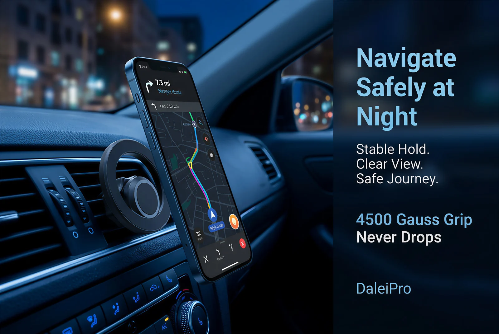 Custom Fit for Audi Q5 SQ5 2018-2023 2024 Magnetic Phone Mount Airflow Cooling Phone Holder 360° Swivel Dashboard Holder Base