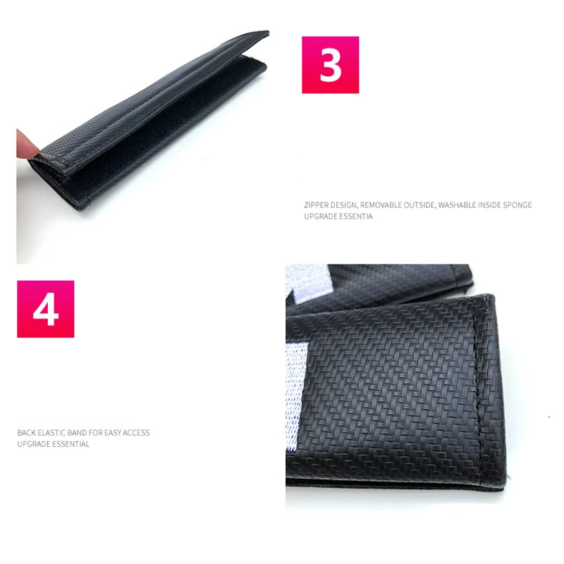 2pcs Carbon Leather Seat Belt Covers Car Accessories For BMW M E39 E46 E90 E60 F10 F20 F30 F34 F01 G20 G30 X1 X3 X5 X6 M3 M4 M5