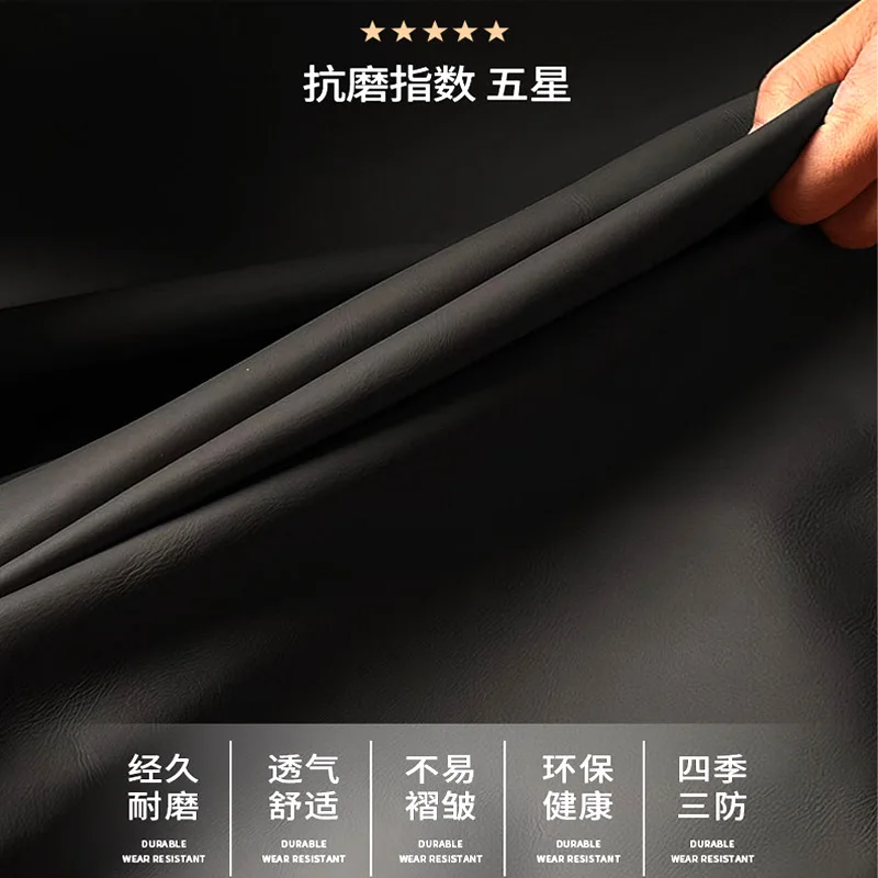 Hand-stitched Black Leather Interior for Volvo Polestar4 2023-2026 Car Steering Wheel Cover Car Decoration Accessories
