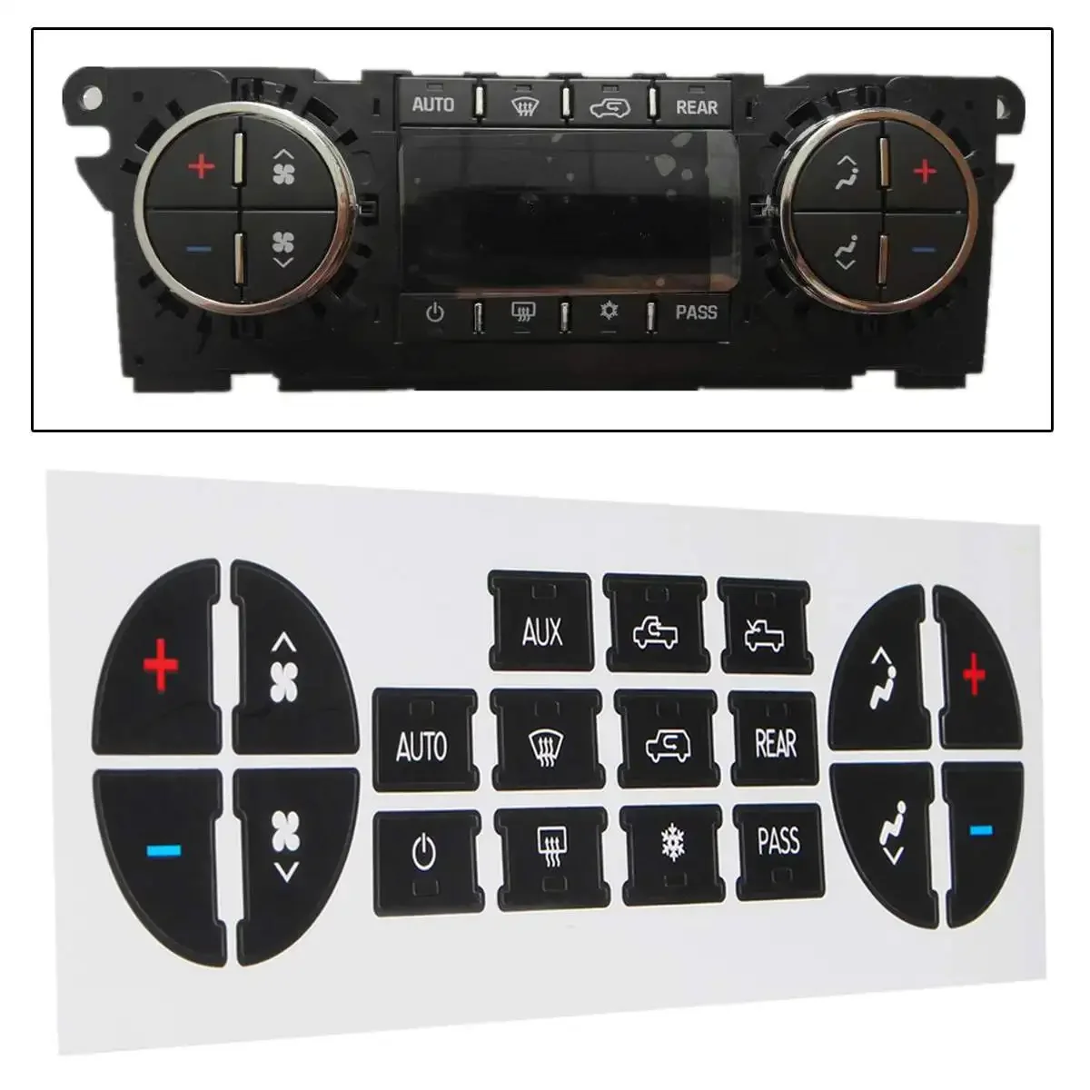 Dash AC Radio Button Repair Stickers Fit 07-14 GMC Avalanche Tahoe Sierra Climate Control Decal Replacement