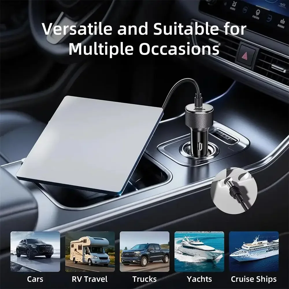 For Starlink Mini Car Charger 12V-24V to 30V 2A Step Up Converter With Digital Voltage QC3.0+PD Power Adapter Auto Accessories