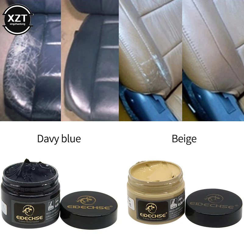Car Leather Vinyl Repair Kit Leather Paint Cleaner for Auto Seat Sofa Leather Repair Coats Holes Scratch Cracks
