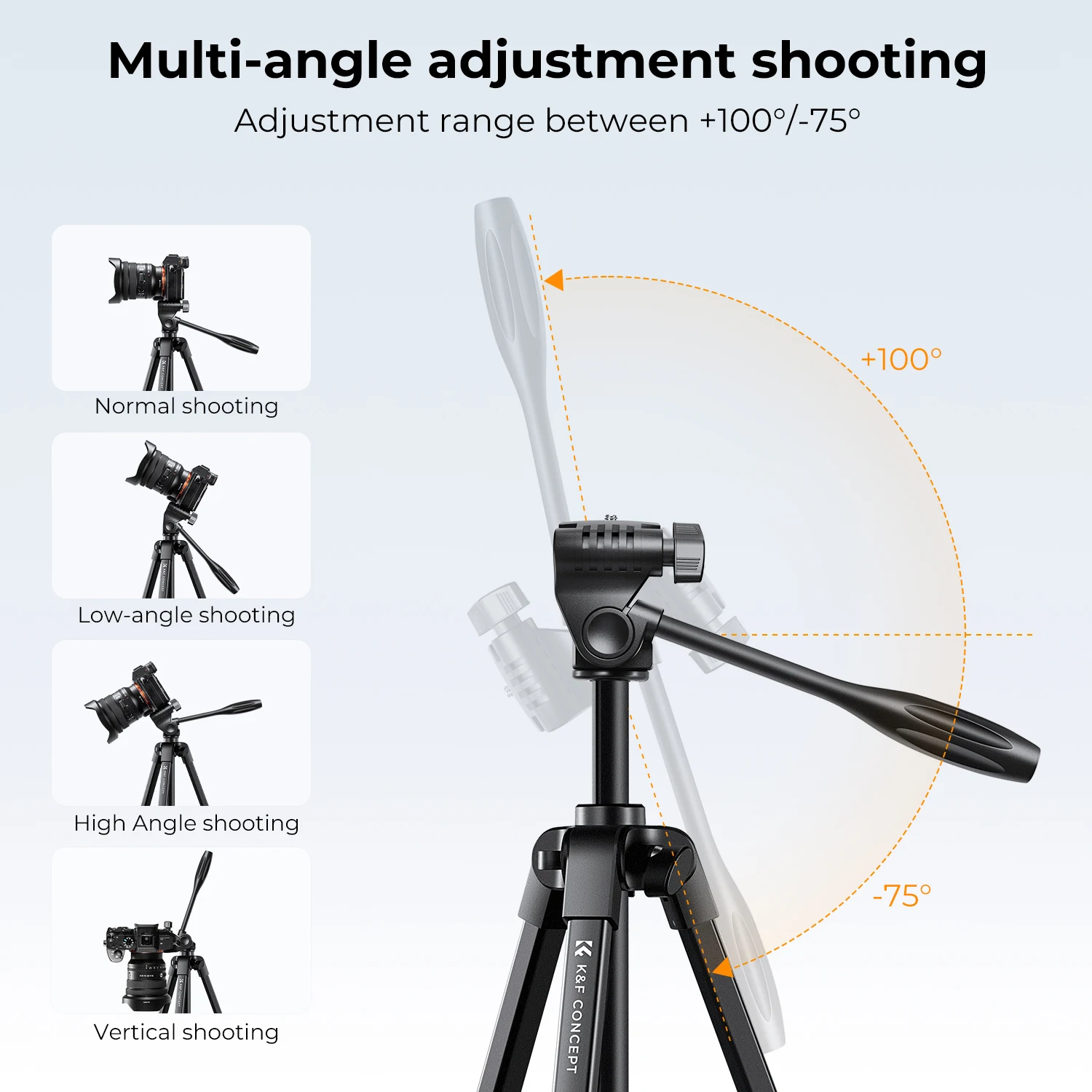 K&F CONCEPT 1.5 m Aluminum Camera Phone Tripod Stand 1.34 lbs Ultra Lightweight with Remote and Cellphone Holder B174A1 Tripods