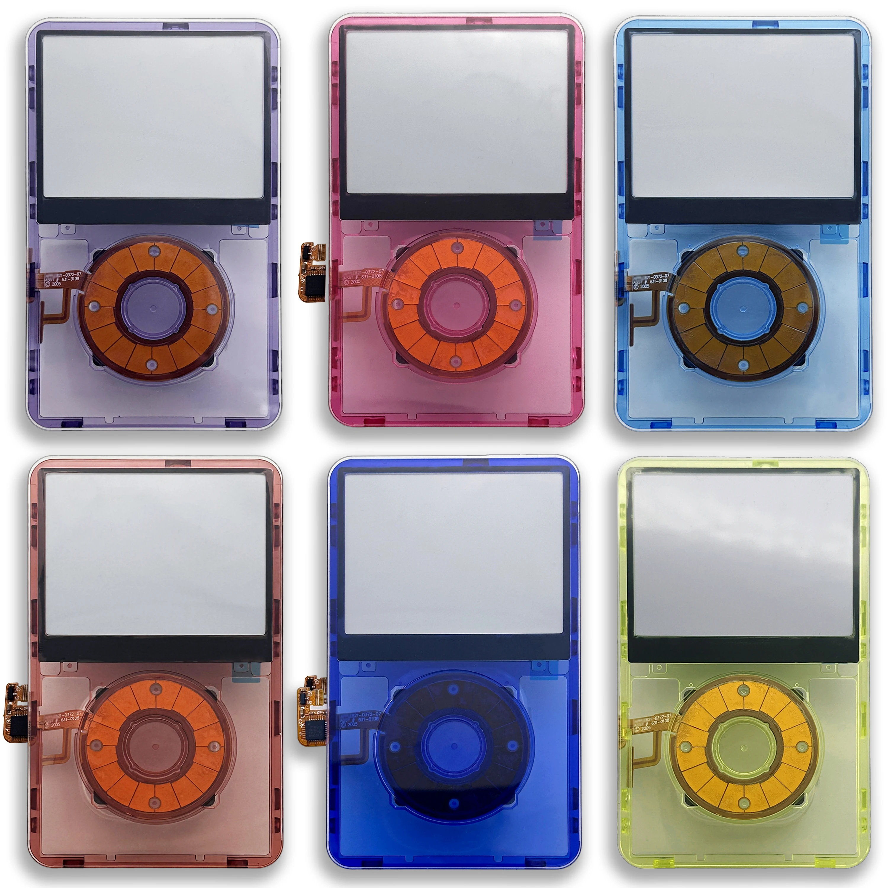 For iPod Classic Video 5th 5.5th Transparent Front Faceplate Housing Case Cover Clickwheel Center button key 30GB 60G 80G A1136