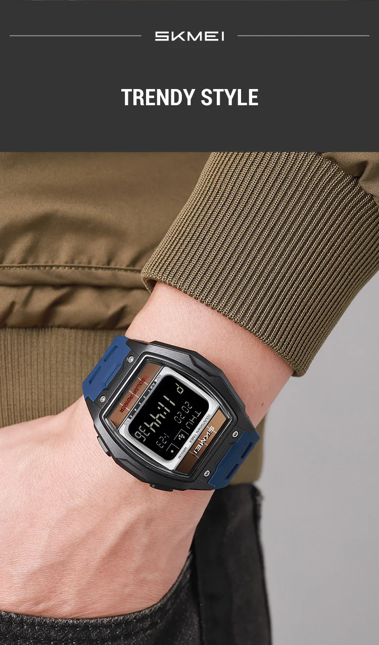 SKMEI 2750 Fashion Men Electronic Watch Solar Power Large Screen Luminous Calendar Multifunctional Outdoor Sport Watches for Man