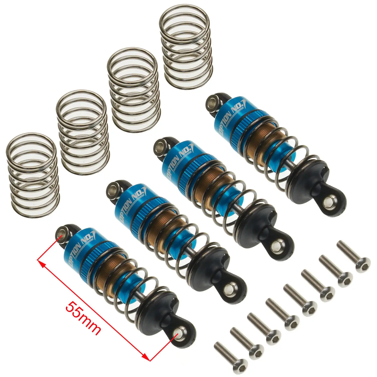 Aluminum Oil Filled Shock Absorbers Kit for Tamiya TT-01 TT-02 WR-02 M05 M06 TA05 1:10 On Road Car Upgrades Replace Parts