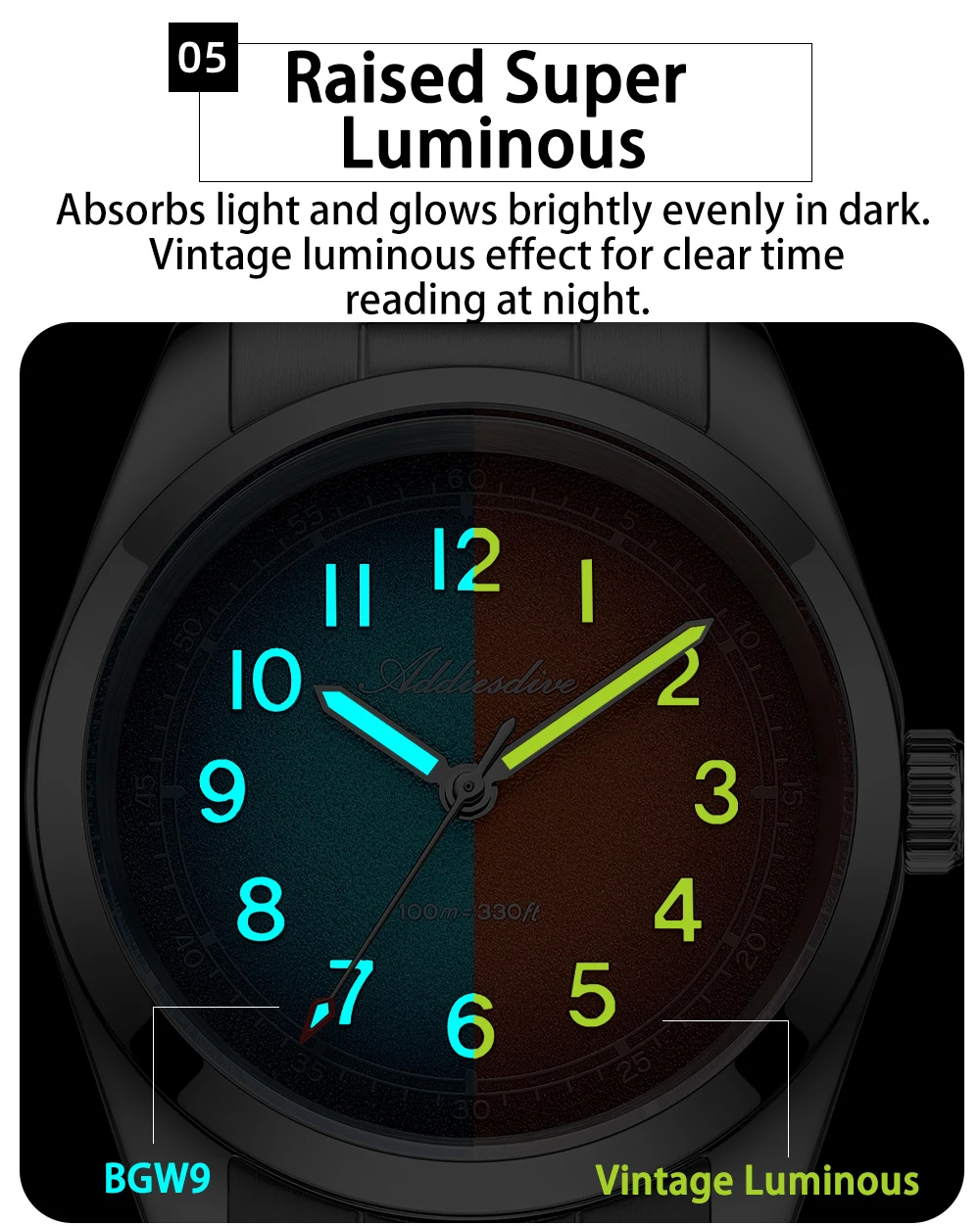 ADDIESDIVE 2026 New 36mm Men's Luxury Quartz Watch Sapphire Crystal 100m Water Resistance Super Luminous Stainless Steel Watch