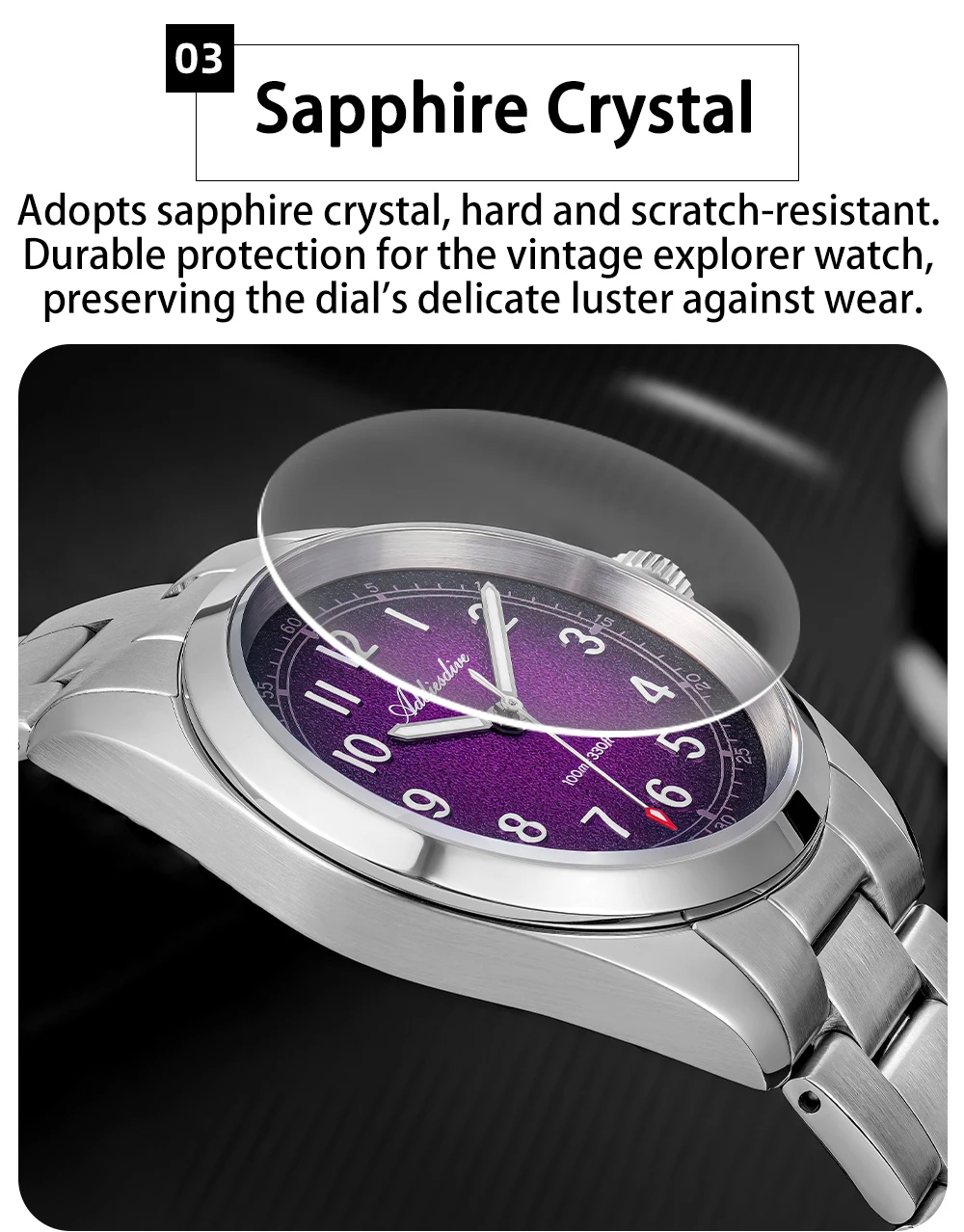 ADDIESDIVE 2026 New 36mm Men's Luxury Quartz Watch Sapphire Crystal 100m Water Resistance Super Luminous Stainless Steel Watch
