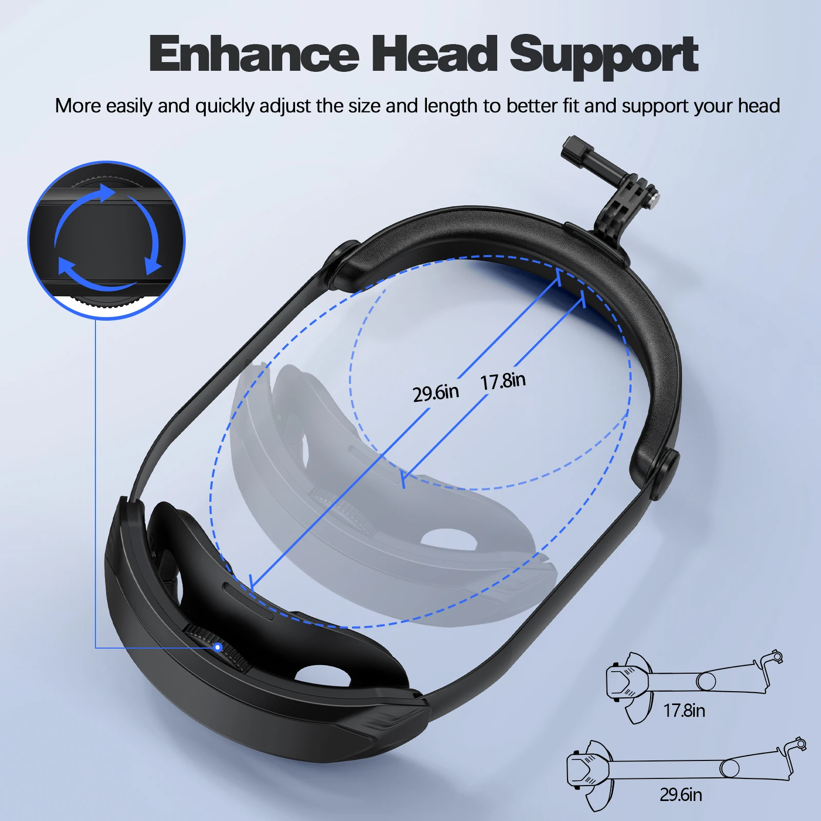 Adjustable Head Strap Mount for DJI Action 6/5Pro/4/3, Osmo Nano/360, Insta360 X5, Phone - POV Camera Holder for Outdoor Sports