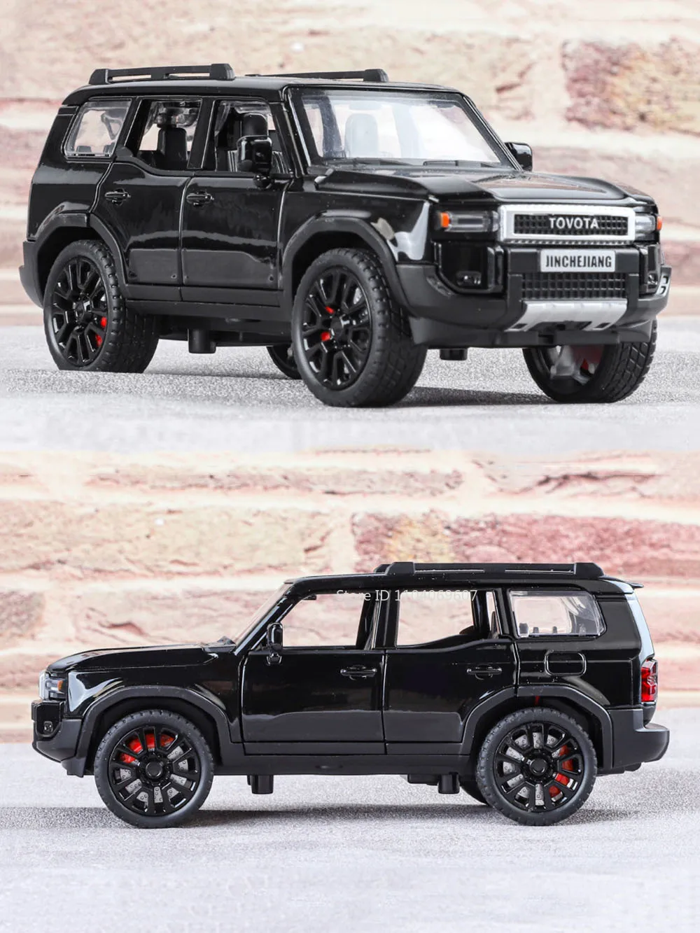 1:32 Prado SUV Car Model Toys Alloy Die-casting Pull Back 6 Doors Opened Sound Light Off-road Vehicle Gifts for Kids Collection