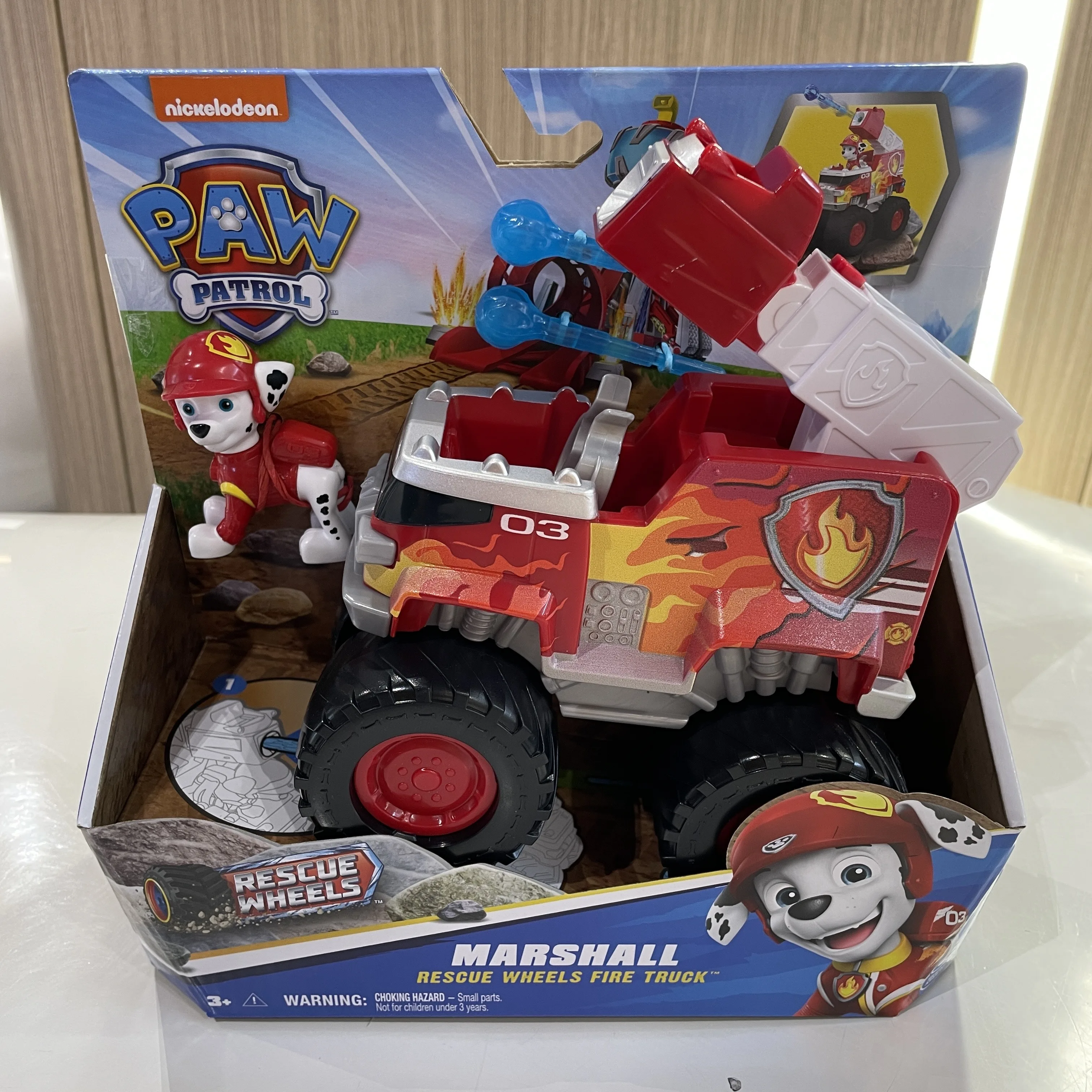 Original PAW Patrol Rescue Wheels Vehicle Toy with Collectible Action Figure Roxi Boomer Skye Chase Rocky Kids Toy Birthday Gift