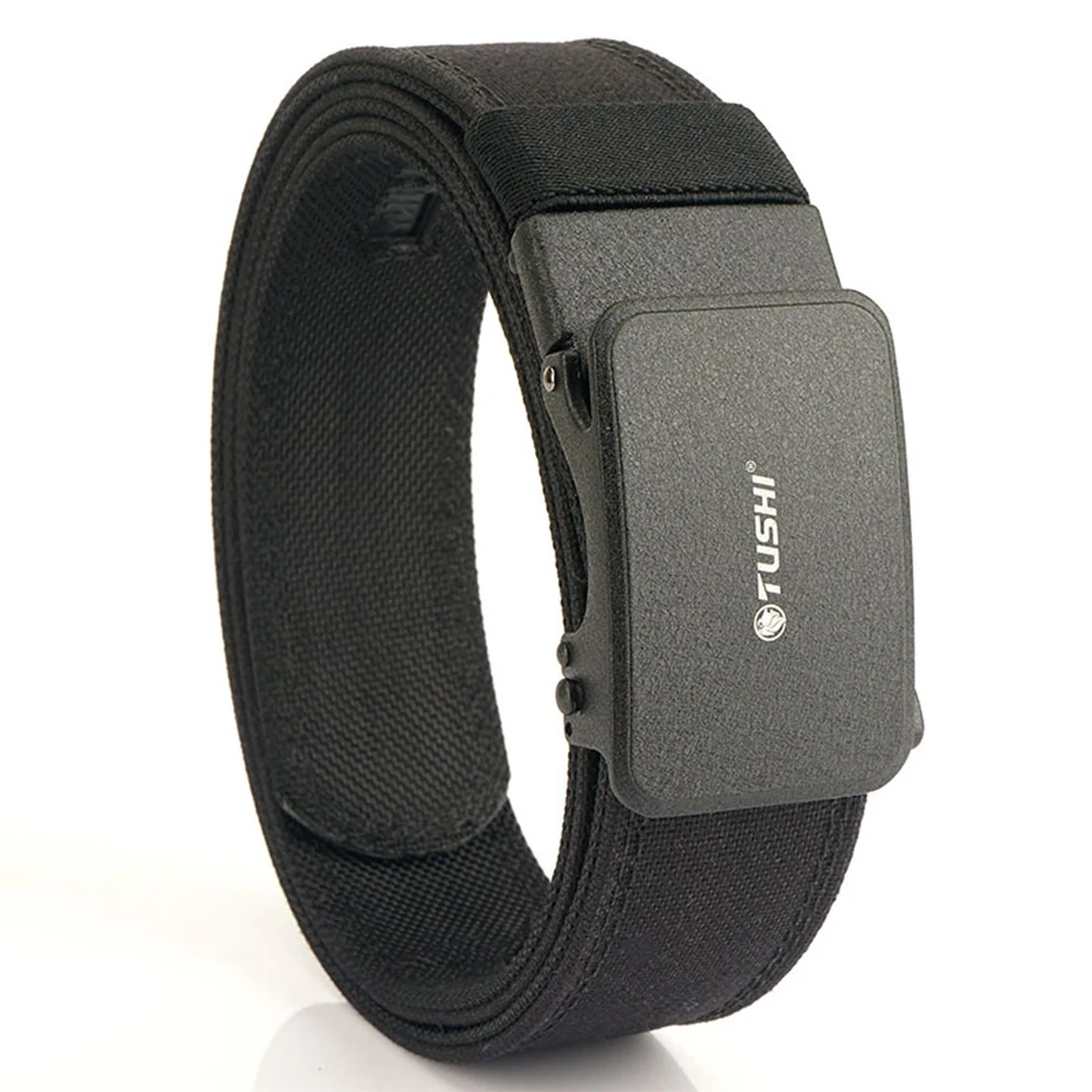 TUSHI New Hard Tactical Belt for Men Metal Automatic Buckle IPSC Gun Belt 1100D Nylon Military Belt Outdoor Sports Girdle Male