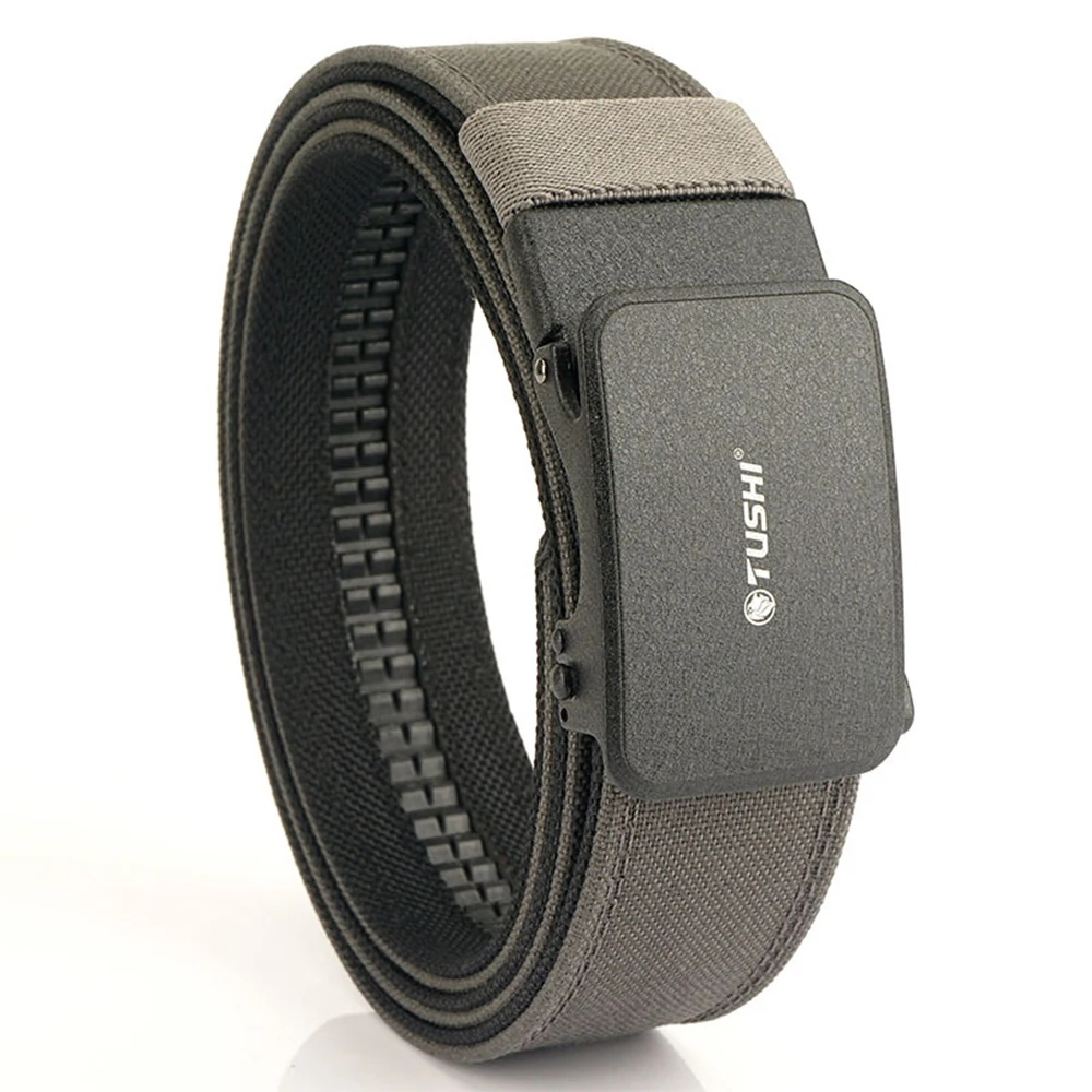 TUSHI New Hard Tactical Belt for Men Metal Automatic Buckle IPSC Gun Belt 1100D Nylon Military Belt Outdoor Sports Girdle Male