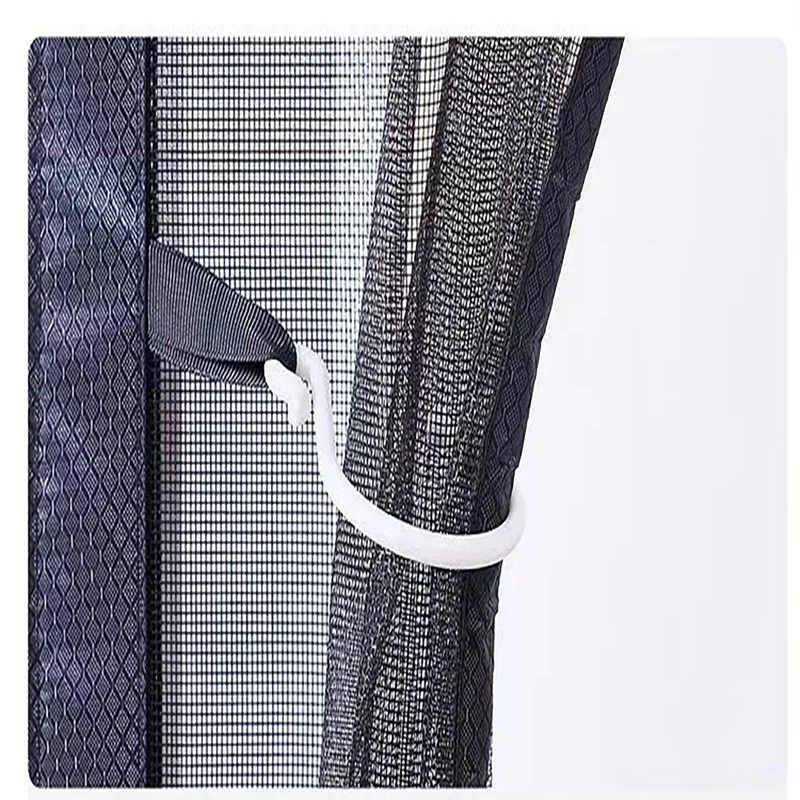 Black Side Opening Mosquito Proof Door Curtain, Magnetic Suction Design, Invisible Mosquito Proof, Self Installing Without Punch