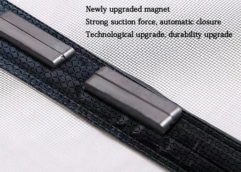 Black Side Opening Mosquito Proof Door Curtain, Magnetic Suction Design, Invisible Mosquito Proof, Self Installing Without Punch