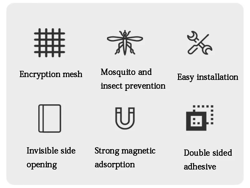 Black Side Opening Mosquito Proof Door Curtain, Magnetic Suction Design, Invisible Mosquito Proof, Self Installing Without Punch