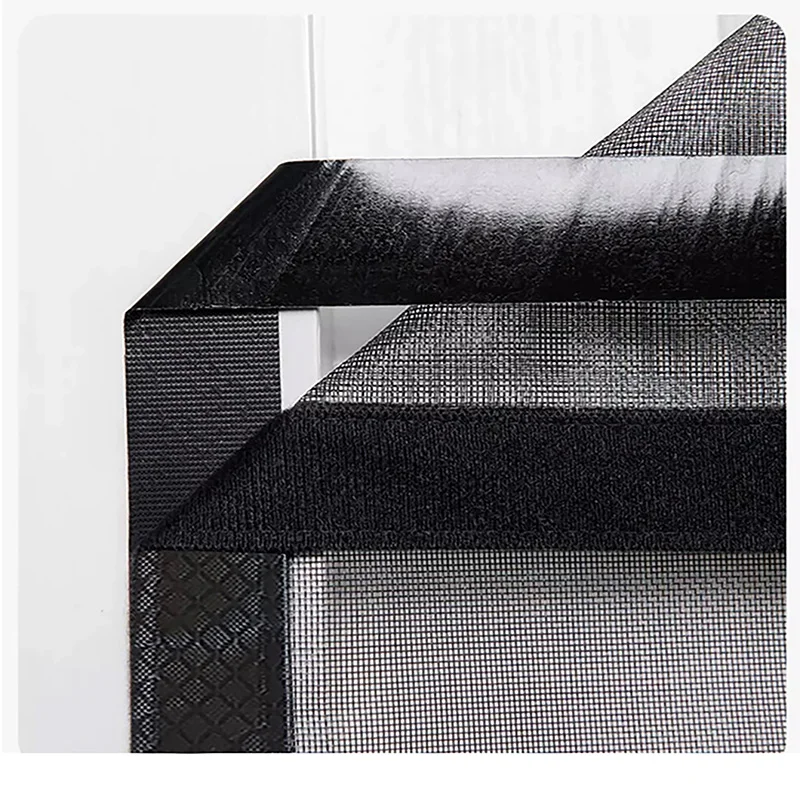 Black Side Opening Mosquito Proof Door Curtain, Magnetic Suction Design, Invisible Mosquito Proof, Self Installing Without Punch